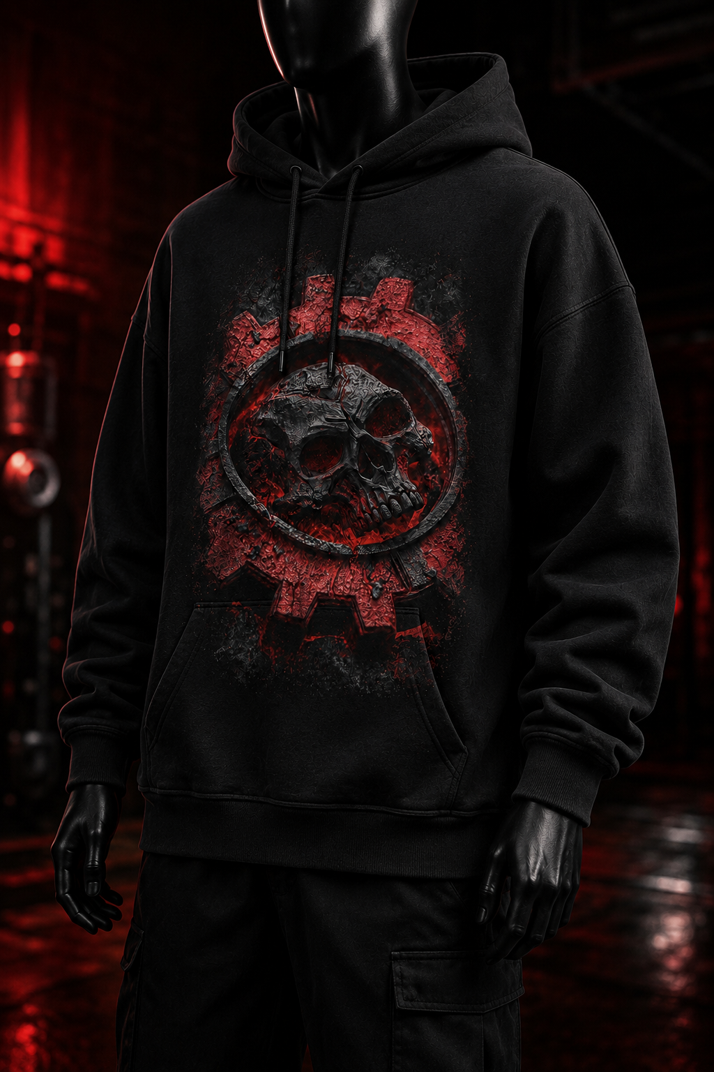 Calavera Engranaje Rojo - Polerón