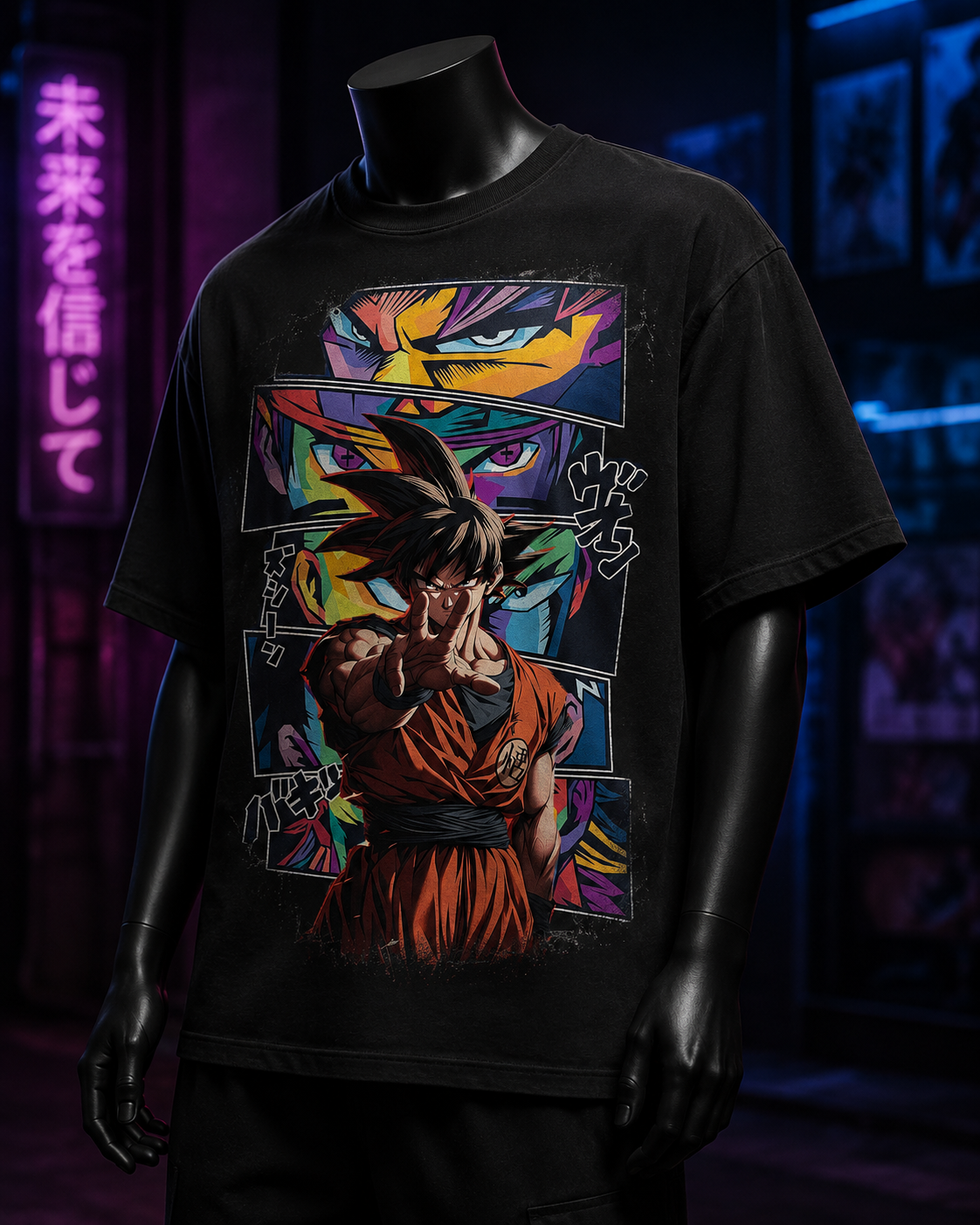 Goku Collage Colorido - Polera