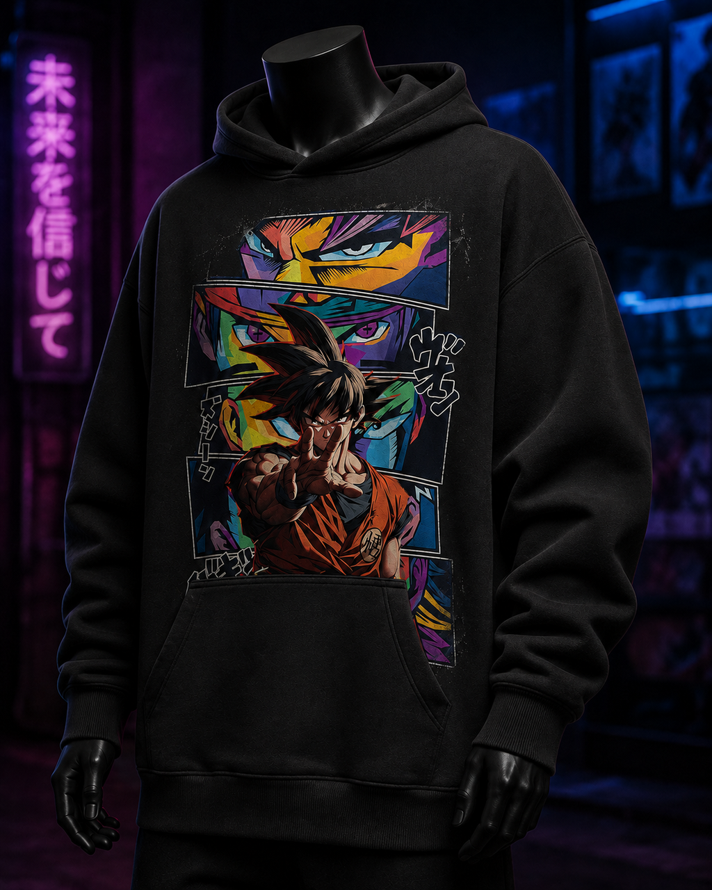 Goku Collage Colorido - Polerón