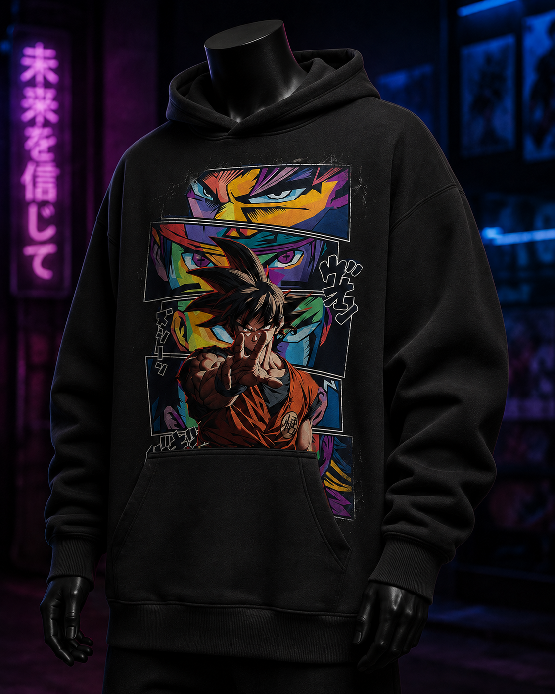 Goku Collage Colorido - Polerón