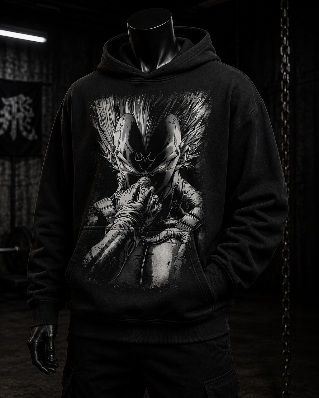 Majin Vegeta Blanco Negro - Polerón