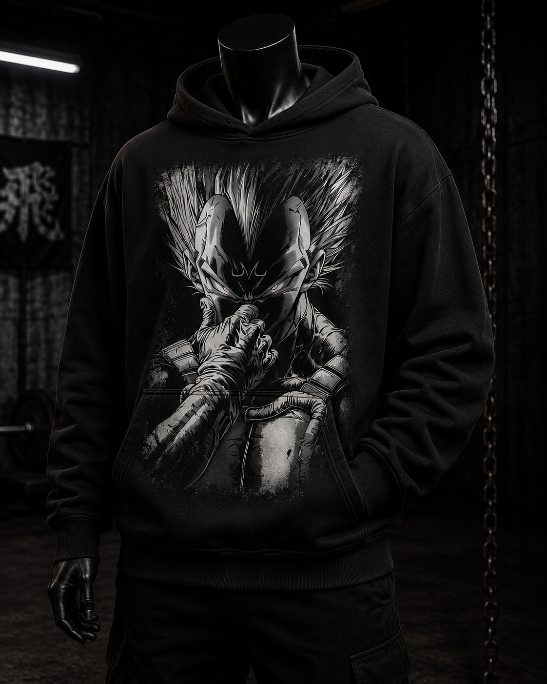 Majin Vegeta Blanco Negro - Polerón