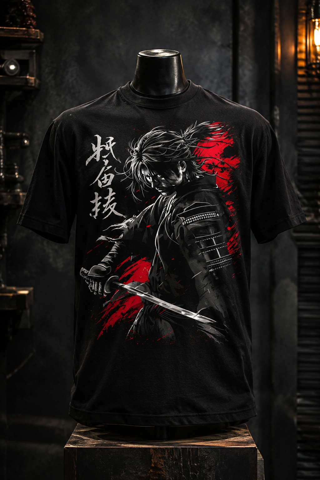 Samurai Negro Rojo 01 - Polera