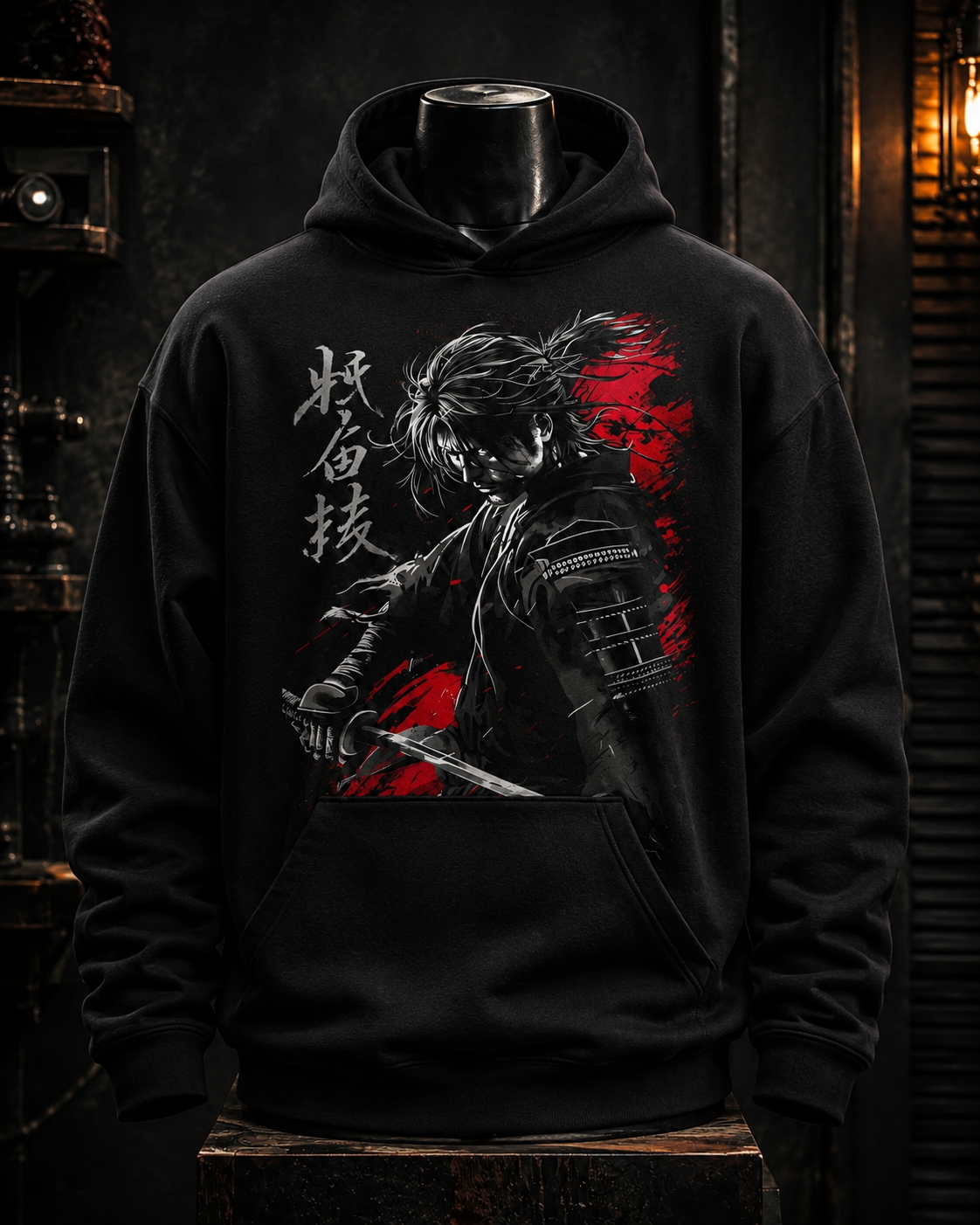 Samurai Negro Rojo 01 - Polerón